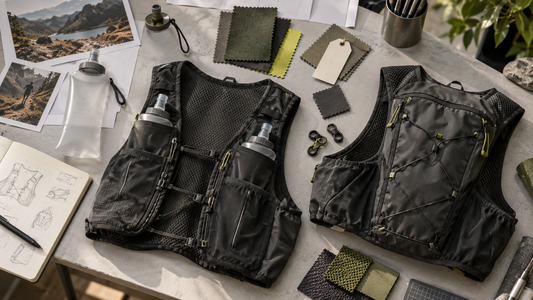 Concept hydration gear samples with fabric swatches