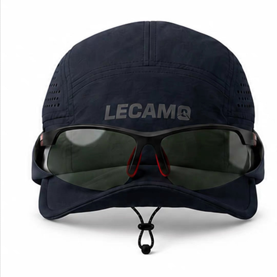 Trail Black LECAMO lightweight trail running hat front view