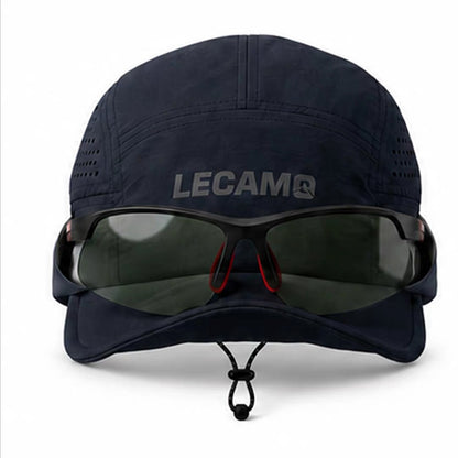 Trail Black LECAMO lightweight trail running hat front view